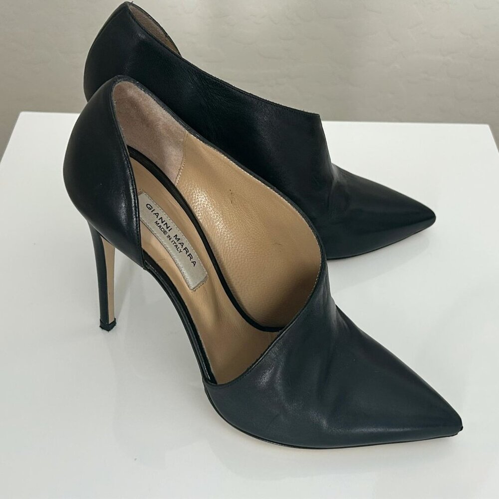 Gianni Marra Elegant Black Leather Pumps